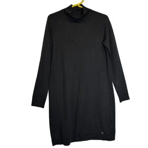 Black Sweater Dress Women's M Mock Turtle Neck Metallic Nümph Make an Entrance
